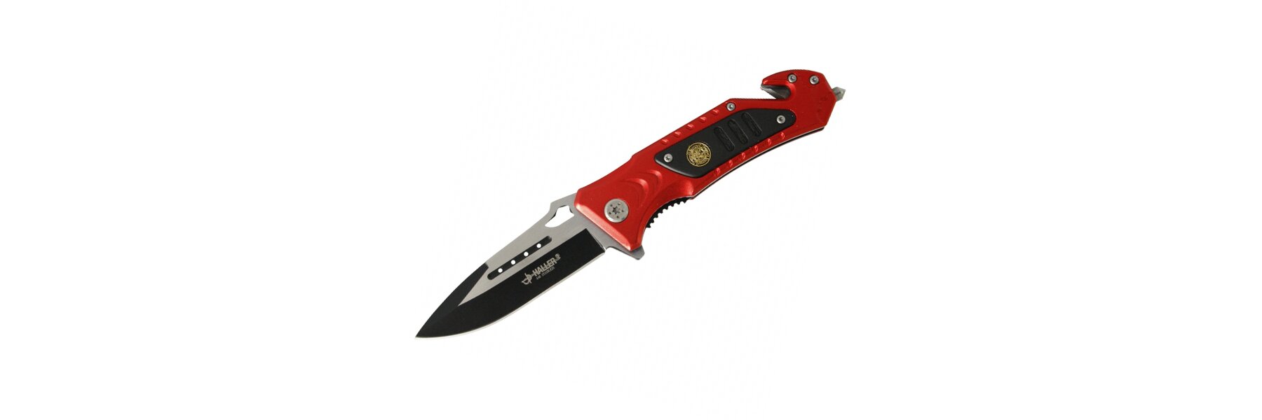 RUI Messer Taschenmesser Rettungsmesser GITD Rescue Knife 440 Stahl Etui 19438