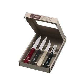 Opinel Küchenmesser Set Essentials Loft 4-teilig rostfrei farbige Griffe
