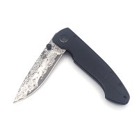 Puma Tec Einhandmesser, Damaszenerklinge, 67 Lagen mit Liner Lock, Micarta-Griffschalen, Edelstahl-Clip