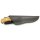 Puma IP outdoor hunter olive, Stahl 420, Olivenholz-Griffschalen, Neusilberbacken, braune Leder Steckscheide