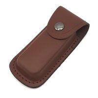 Messer-Etui, braunes Leder, eingeschnittene Gürtelschlaufe für Messer mit 11 cm Heftlänge