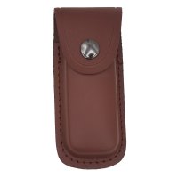 Messer-Etui, braunes Leder, eingeschnittene Gürtelschlaufe für Messer mit 11 cm Heftlänge