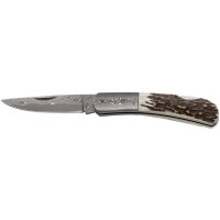 Haller Damast Taschenmesser Hirschhorngriff