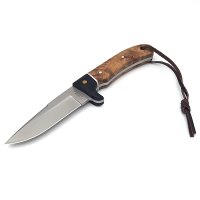 Haller Jagdmesser, Wurzelholz, Lederscheide