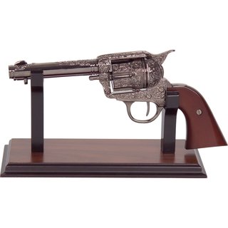 Pistolen- und Revolverständer aus Holz mit Filz