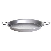 Hockerkocher-SET 4 (klein) - Paella Pfanne Stahl Ø 32 cm- mit Zündsicherung