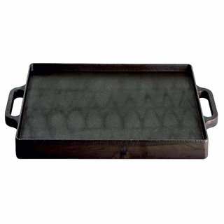 Hockerkocher-Set (klein) mit Gusseisengrillplatte 32 x 32 cm ohne Zündsicherung