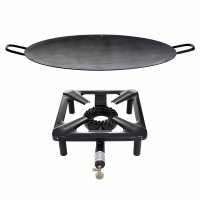 Hockerkocher-Set (klein) mit Eisen-Wok/Grillschale...