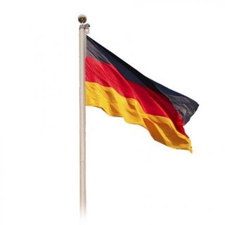 Aluminium Fahnenmast mit 6-Rohrelemten mit 6,20 m Gesamtlänge inklusive Deutschlandflagge und Seilrolle aus Alu-Druckguss