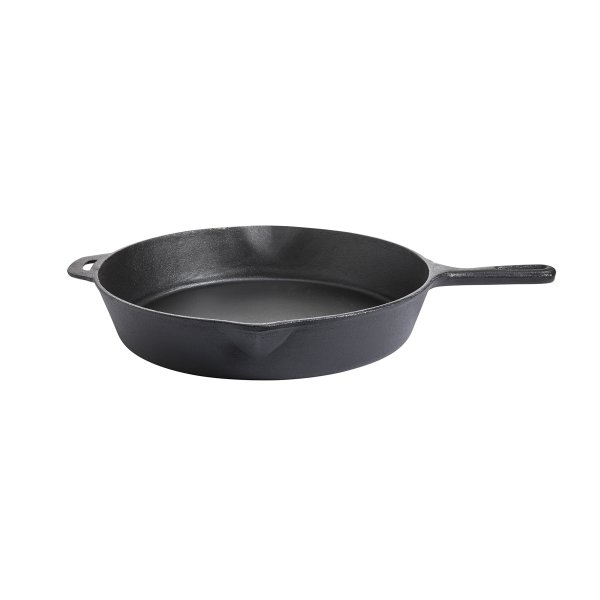 Hockerkocher-Set (klein) mit Gusseisenpfanne Ø 33 cm inkl. Gasschlauch & Regler