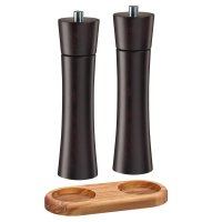 Zassenhaus Set Salzmühle & Pfeffermühle Frankfurt wenge 24 cm & Untersetzer Olivenholz