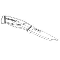 Morakniv Gürtelmesser COMPANION F RESCUE, Teilwellenschliff, rot/schwarzer Griff, rotfarbene Kunststoffscheide