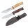 Nieto Gürtelmesser Outdoormesser 23 cm Trapper Full Tang mit Holz-Griffschalen inkl. brauner Lederscheide