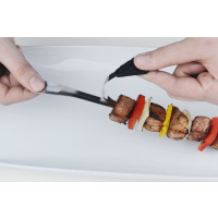 Spezial Grillspieß mit Abziehfunktion aus Edelstahl 2-er Set