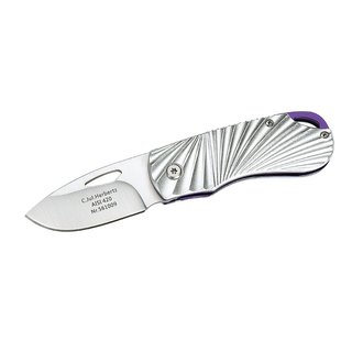 Herbertz Einhandmesser,  Liner Lock, Aluminiumschalen, violette Platinen, Clip