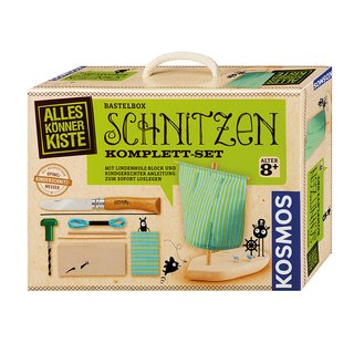 Bastelbox Schnitzen Komplett-Set mit Original Opinel Kindermesser No. 7