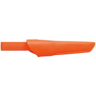 Morakniv Bushcraft Gürtelmesser, Sandvik-Stahl, rostfrei, orangefarbener Kunststoffgriff, Kunststoffscheide
