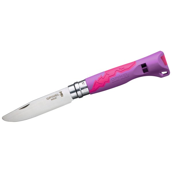 Opinel Kinder Taschenmesser Nr. 7 OUTDOOR JUNIOR abgerundete Spitze, violett/pinkfarbener Polyamid-Griff