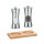 Zassenhaus Set Salzmühle & Pfeffermühle Aachen Acryl/Edelstahl 14 cm & Untersetzer Buche eckig