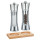 Zassenhaus Set Salzmühle & Pfeffermühle Aachen Acryl/Edelstahl 18 cm & Untersetzer Buche eckig
