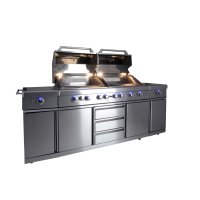 Allgrill® Gasgrill Outdoorküche "EXTREM" Set mit Grillspieß und Wetterschutzhülle