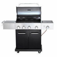 Allgrill Gasgrill "ELEGANCE" -schwarz- Set inkl. Wetterschutzhülle, Grillspieß und Gussgrillplatte