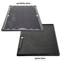 Allgrill® DE-LUXE Topline Volledelstahl Gasgrill CHEF L Set mit 1/2 Gussgrillplatte und Wetterschutzhülle
