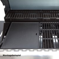 Allgrill® DE-LUXE Topline Volledelstahl Gasgrill CHEF L Set mit 1/2 Gussgrillplatte und Wetterschutzhülle