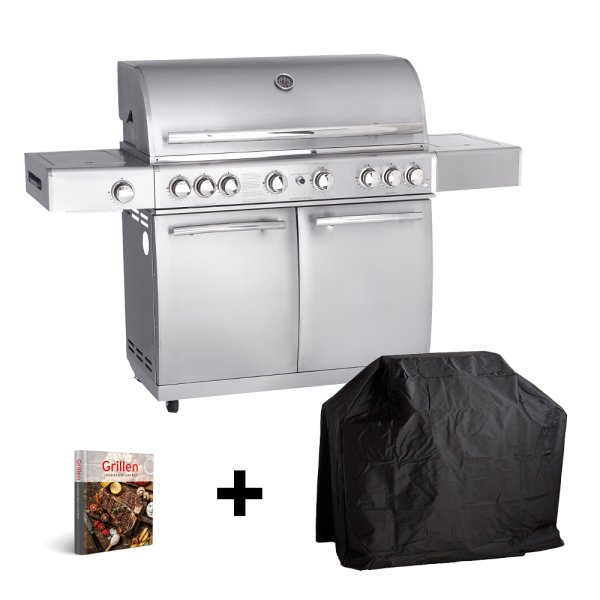 Allgrill Topline SET Volledelstahl Gasgrill CHEF XL inkl. Wetterschutzhülle
