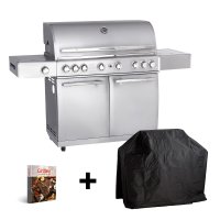 Allgrill Topline SET Volledelstahl Gasgrill CHEF XL inkl. Wetterschutzhülle