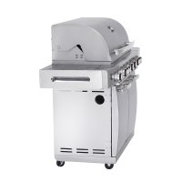 Allgrill® Topline SET Volledelstahl Gasgrill "CHEF XL" inkl. Gussgrillplatte und Wetterschutzhülle