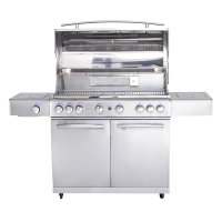 Allgrill® Topline SET Volledelstahl Gasgrill "CHEF XL" inkl. Gussgrillplatte und Wetterschutzhülle