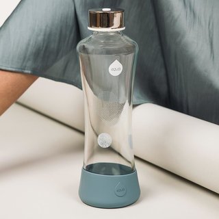 Equa Metallic Silver Trinkflasche aus Glas 550 ml