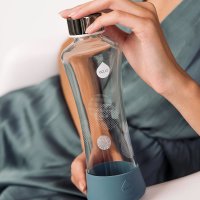 Equa Metallic Silver Trinkflasche aus Glas 550 ml