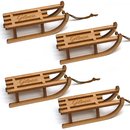 Dekoschlitten Mini-Davoser aus Holz Set 4 Stck