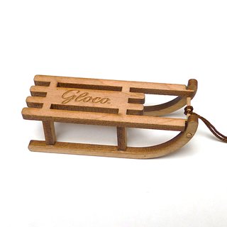 Dekoschlitten Mini-Davoser aus Holz Set 8 Stück
