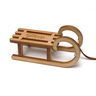 Dekoschlitten Mini-Schlitten aus Holz Set 4 Stück