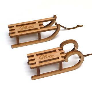 Dekoschlitten Mini-Schlitten aus Holz Set 8 Stck