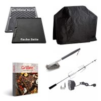 Allgrill DE-LUXE Top-Line Gasgrill Chef M - Set mit Grillspieß, Grillplatte, Wetterschutzhülle, Grillbürste