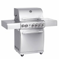 Allgrill DE-LUXE Top-Line Gasgrill Chef M - Set mit Grillspieß, Grillplatte, Wetterschutzhülle, Grillbürste