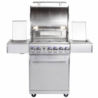 Allgrill DE-LUXE Top-Line Gasgrill Chef M - Set mit Grillspieß, Grillplatte, Wetterschutzhülle, Grillbürste