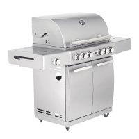 Allgrill DE-LUXE Topline Gasgrill CHEF L - Set mit Grillspieß, Grillplatte, Wetterschutzhülle, Grillbürste
