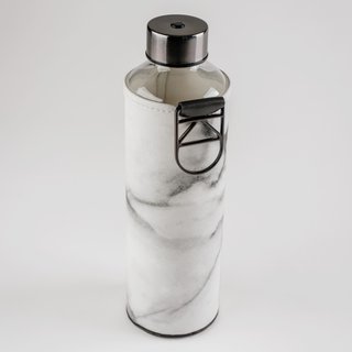 Equa Mismatch Stone Trinkflasche aus Glas 750 ml mit Kunstlederhülle bedruckt