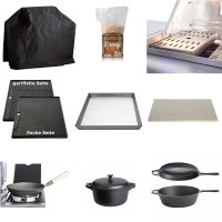 Allgrill Topline Gasgrill CHEF L Black - Set mit Mega-Zubehör Wetterschutzhülle, Grillplatte, Smokerbox uvm.