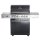 Allgrill® DE-LUXE Black-Line Volledelstahl Gasgrill CHEF L Set mit 1/2 Gussgrillplatte und Wetterschutzhülle
