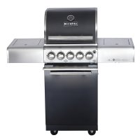 Allgrill Top-Line Gasgrill Chef S Black - Set mit Grillspieß, Grillplatte, Wetterschutzhülle, Grillbürste