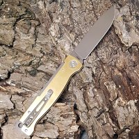 Böker Plus Atlas Brass Messing Taschenmesser Slipjoint Clip