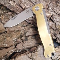 Böker Plus Atlas Brass Messing Taschenmesser Slipjoint Clip