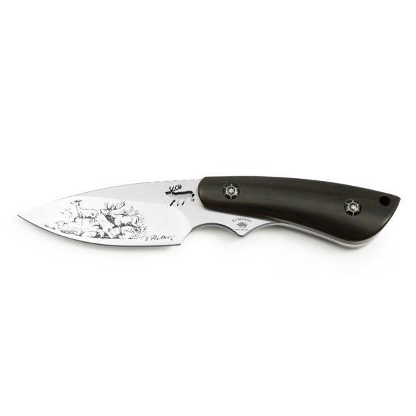 Puma IP red deer Ebenholz Jagdmesser mit Lederscheide