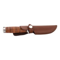 Herbertz Gürtelmesser Damaststahl Lederscheide